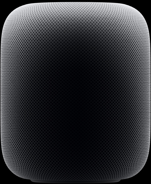 镜头推进展现 HomePod 的侧面产品照片